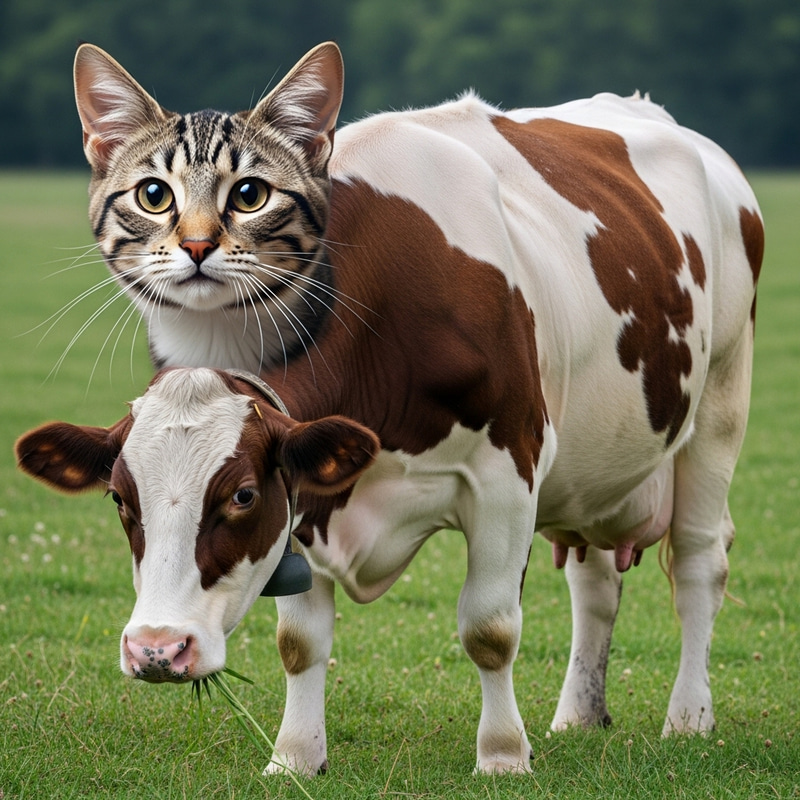 Cat-Cow Hybrid: Graceful Feline Meets Bovine Charm