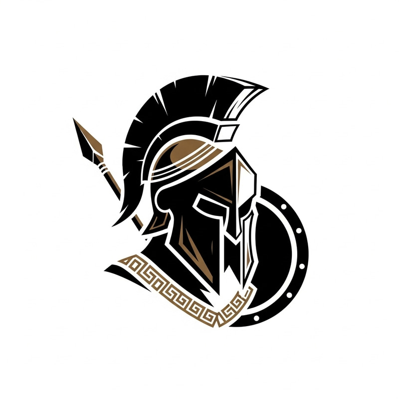 Bold Spartan Helmet Logo Design