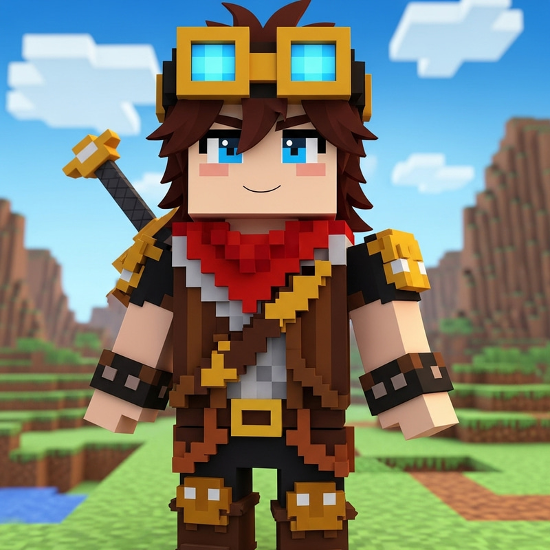 Minecraft-Style Anime Character Design for Video Minecraft-Style Anime Character Design for Video