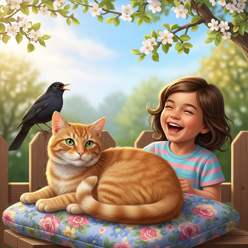 Cat with Friends in Serene Togetherness - Joyful Nature Gathering Cat with Friends in Serene Togetherness - Joyful Nature Gathering