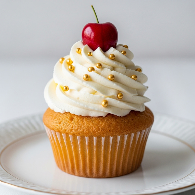 Exquisite Cupcake | Delicious Cream & Cherry