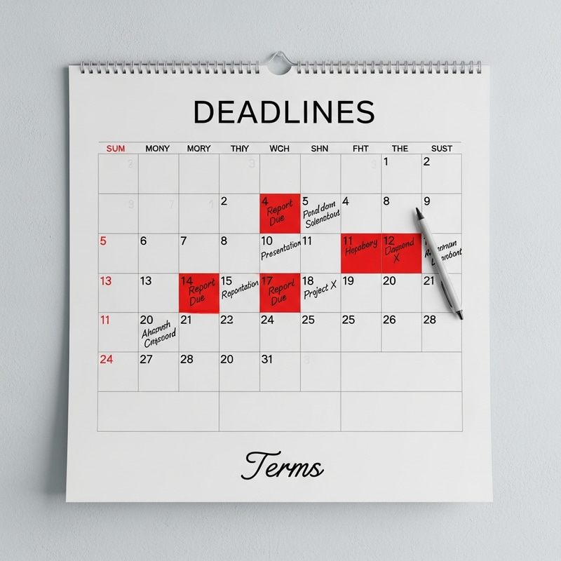 Important Deadlines Calendar | Key Dates with Deadlines and Terms Important Deadlines Calendar | Key Dates with Deadlines and Terms