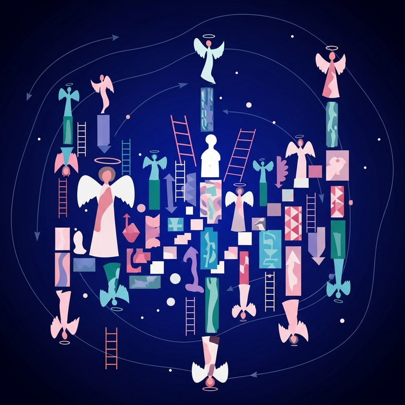 Jacob's Ladder Angels Ascending and Descending Illustration