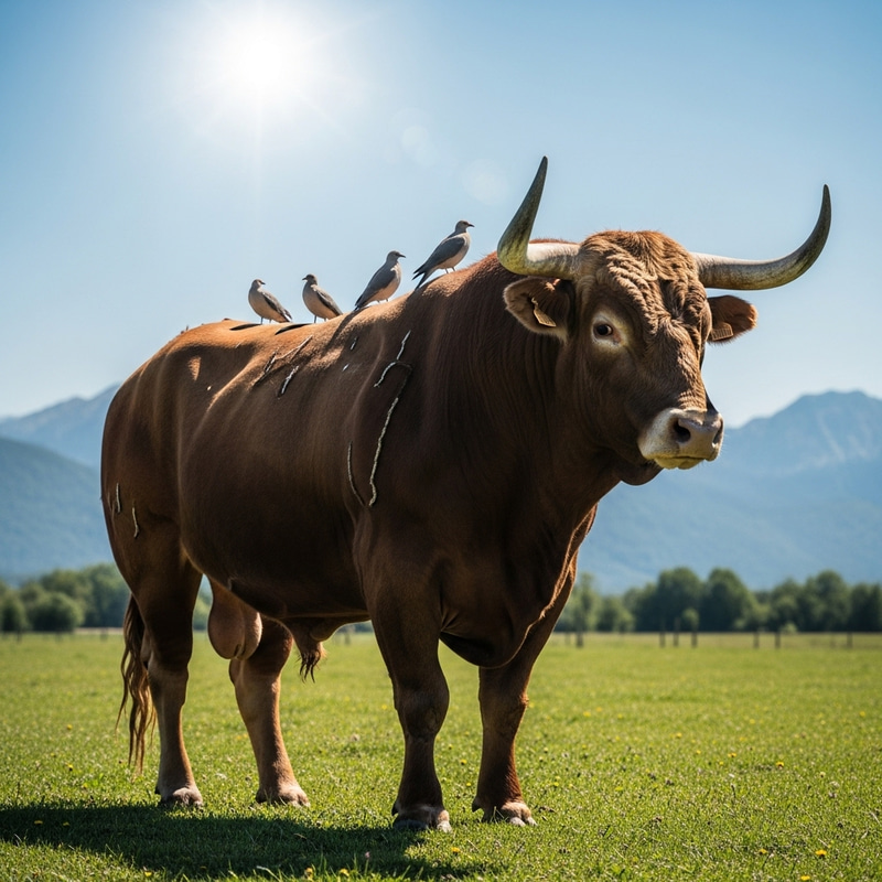 Majestic Bull in Lush Green Field | Stunning Wildlife Photography Majestic Bull in Lush Green Field | Stunning Wildlife Photography