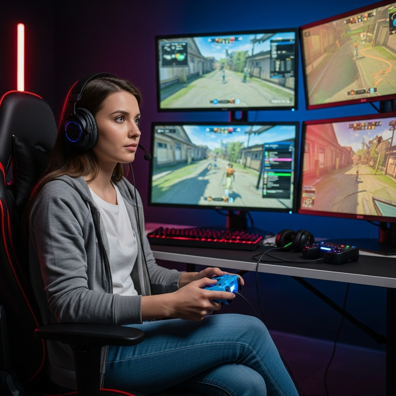 Thrilling Competitive E-Sports Featuring a Skilled Gamer | Website Name