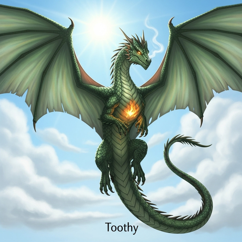 Toothy Dragon in Flight