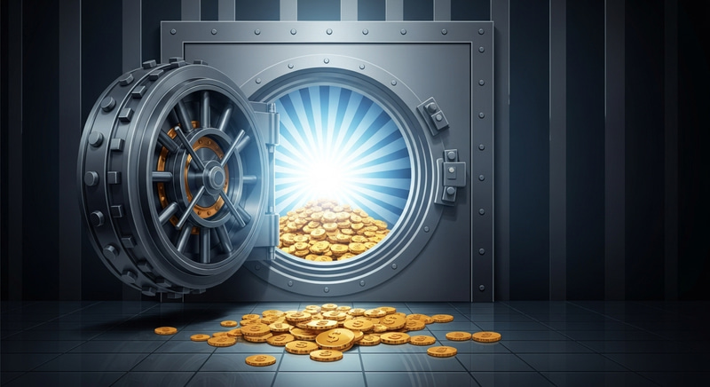 Ultra Realistic Open Bank Vault Illustration Ultra Realistic Open Bank Vault Illustration