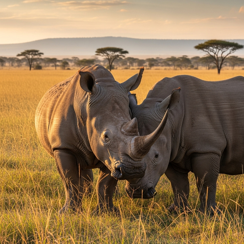 Pair of Rhinos in the Wild