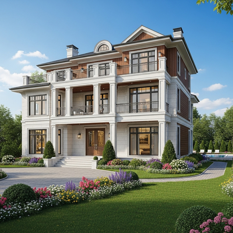 Big House with Majestic Columns and Lush Garden Big House with Majestic Columns and Lush Garden