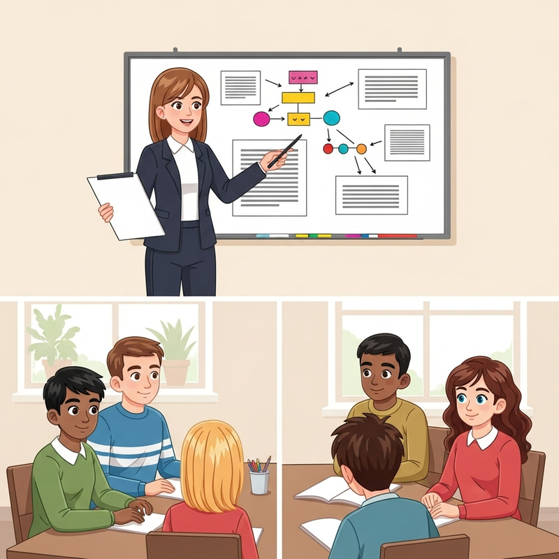 Professional Female Translator Trains and Translates for Students