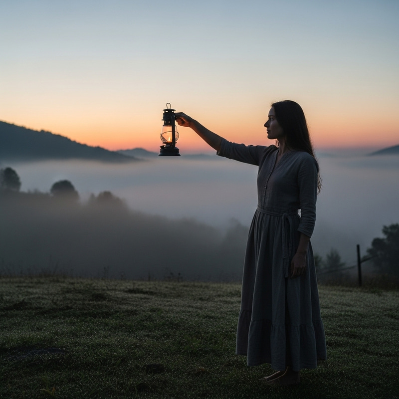 Welcoming the Morning: An Oil Lamp's Dawn