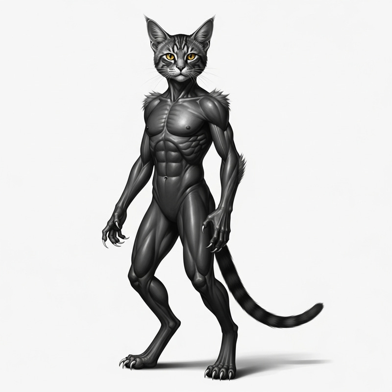 Fantastical Human-Cat DNA Creature