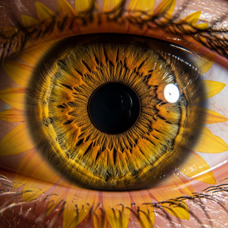 Sunflower Beauty Reflected in Macro Eye | Nature's Elegance Sunflower Beauty Reflected in Macro Eye | Nature's Elegance