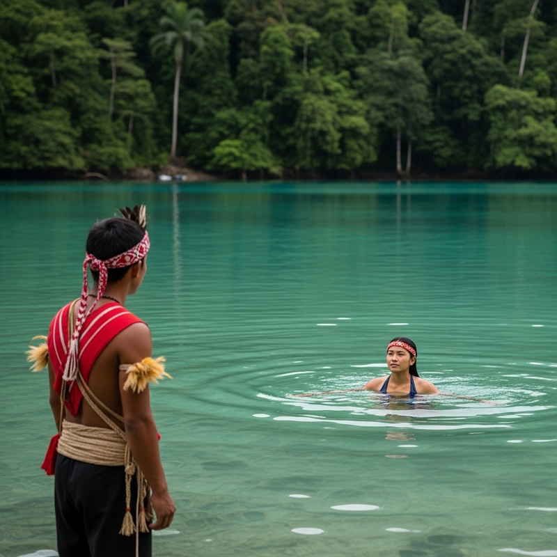 Idyllic Lagoon Scene in the Philippines