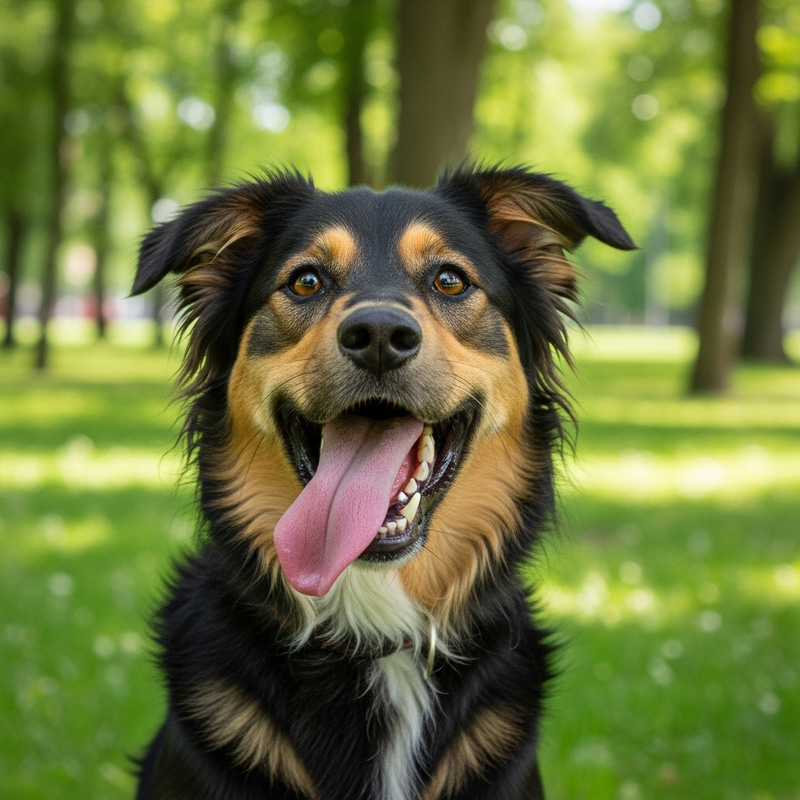 Adorable Dog with Soft Fur Enjoying Nature in Park