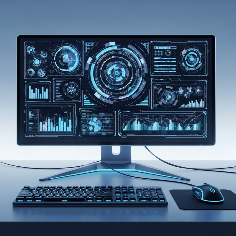 Futuristic Computer Monitor: Advanced Tech Display Futuristic Computer Monitor: Advanced Tech Display