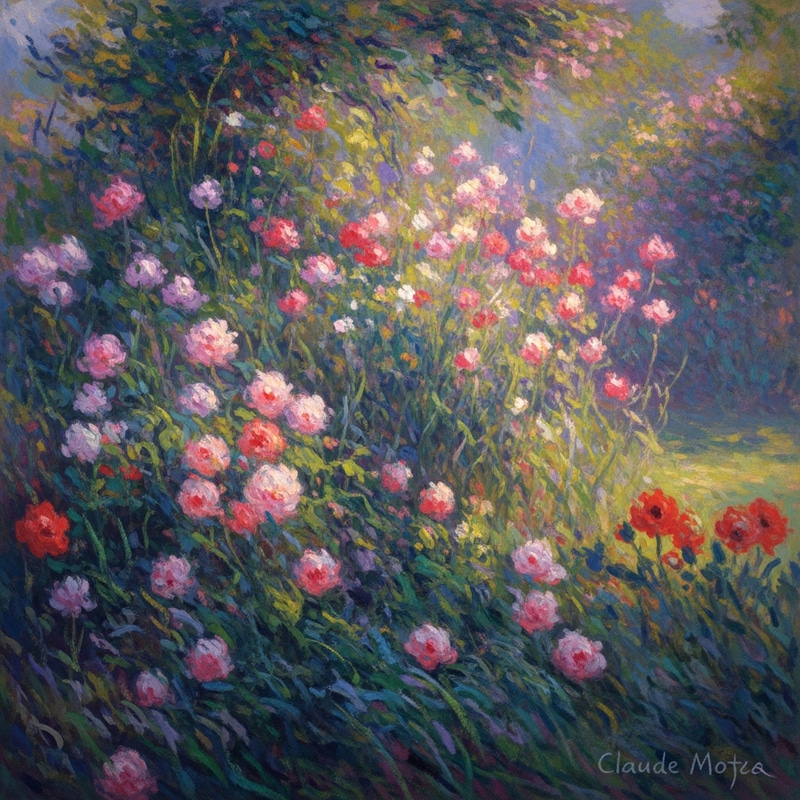 Impressionist Garden with Vibrant Blooms | Artistic Interpretation Impressionist Garden with Vibrant Blooms | Artistic Interpretation