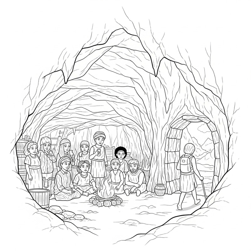 Diverse Individuals Observing Shadows in Cave Diverse Individuals Observing Shadows in Cave