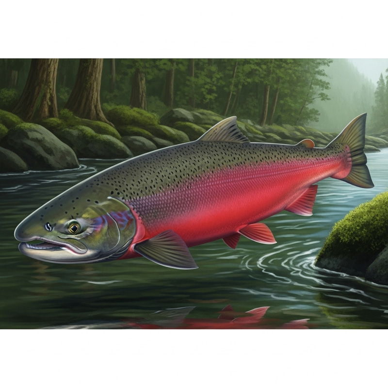 Salmon Fish in Natural Habitat