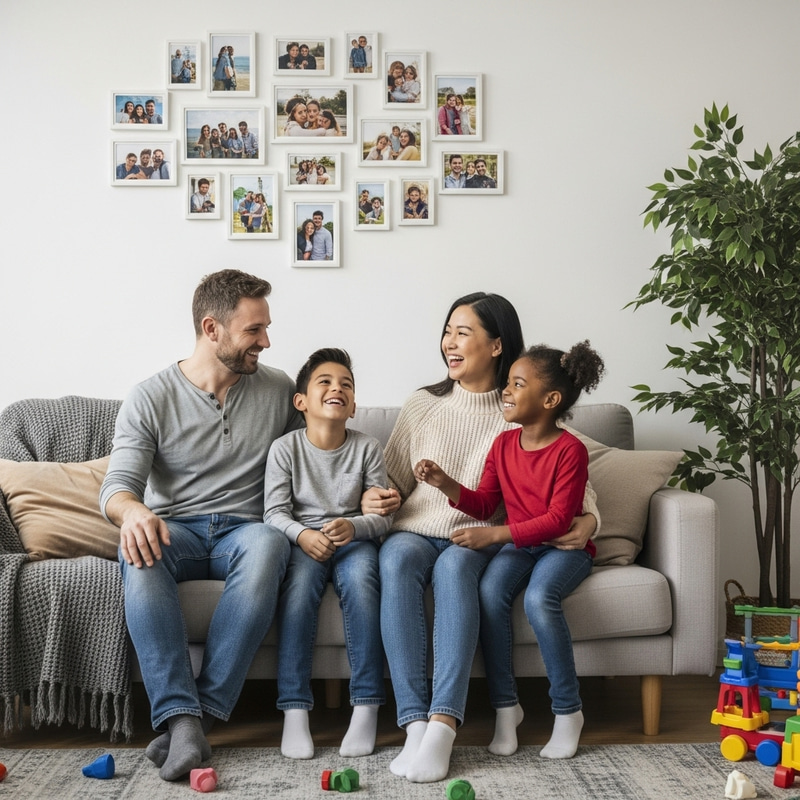 Happy Multicultural Family Enjoying Quality Time Together Happy Multicultural Family Enjoying Quality Time Together