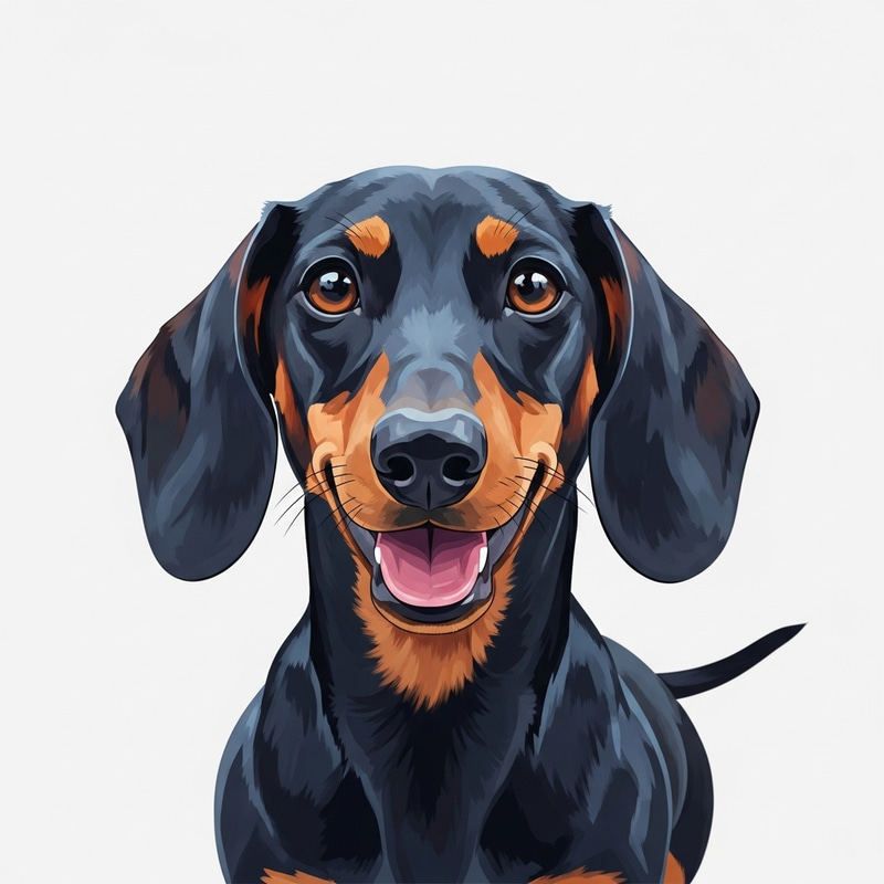 Playful Dachshund Art: Joyful Dog in Modern Style
