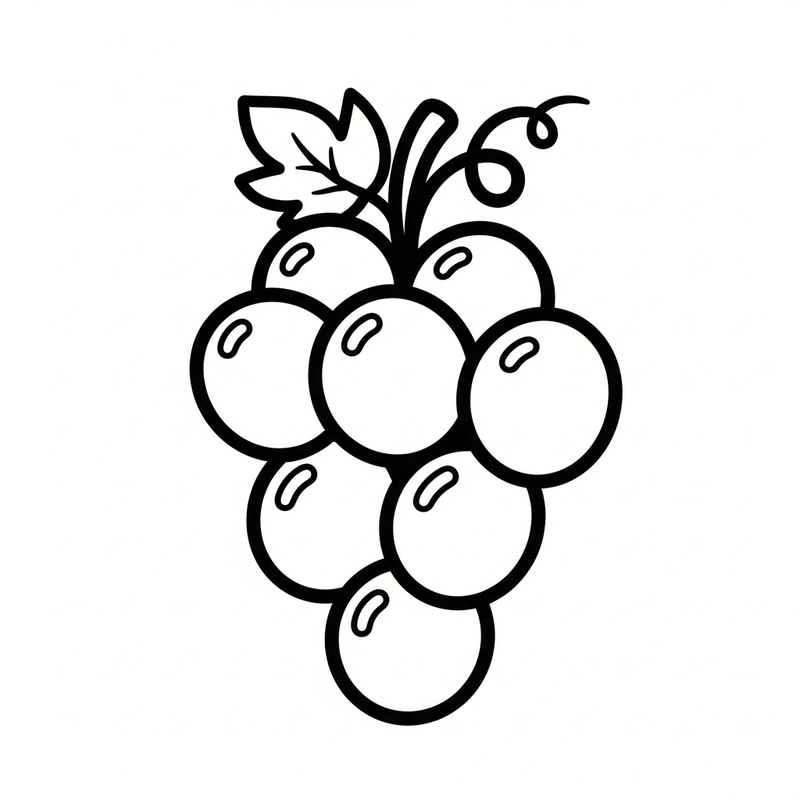 Cute Grapes Coloring Page for Kids Cute Grapes Coloring Page for Kids