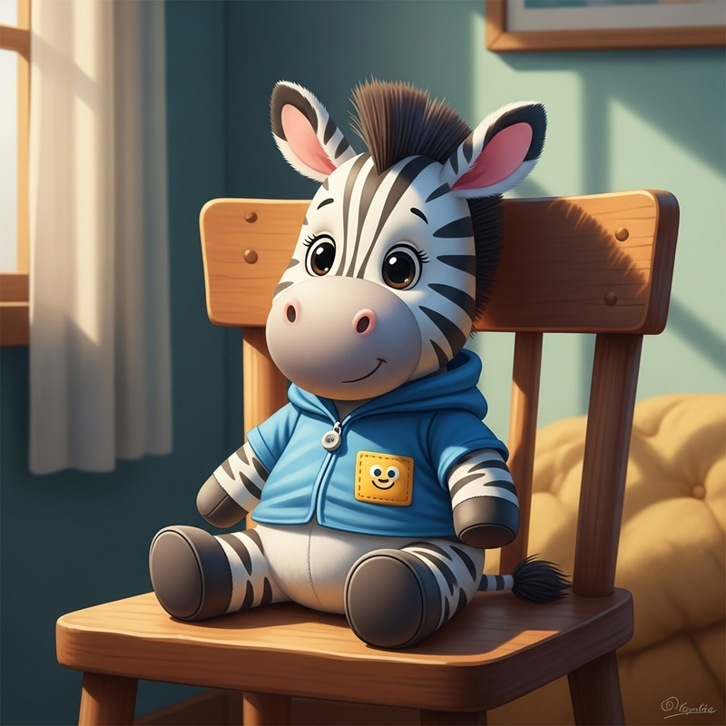 Adorable Plush Zebra Character in Bright Colors Adorable Plush Zebra Character in Bright Colors