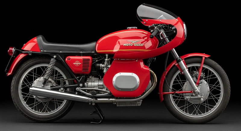 Vintage Moto Guzzi Le Mans Mk I | Distinctive Design on Black Background Vintage Moto Guzzi Le Mans Mk I | Distinctive Design on Black Background