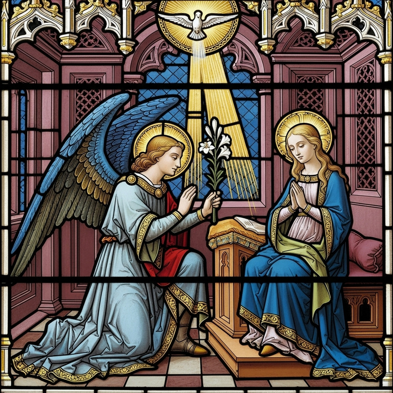 Annunciation of Virgin Mary: Gothic Art Masterpiece Annunciation of Virgin Mary: Gothic Art Masterpiece