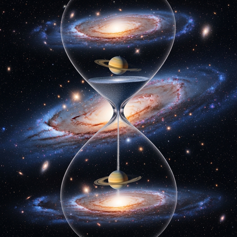 Saturn and the Universe in an Hourglass Design Saturn and the Universe in an Hourglass Design