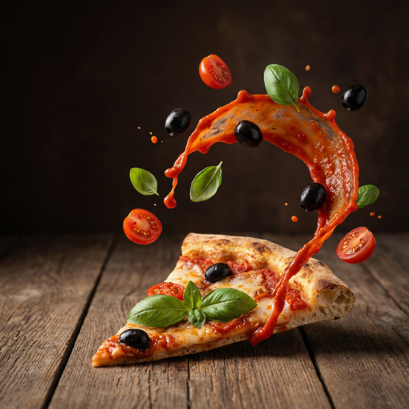 Stunning Pizza Photography with Fresh Ingredients