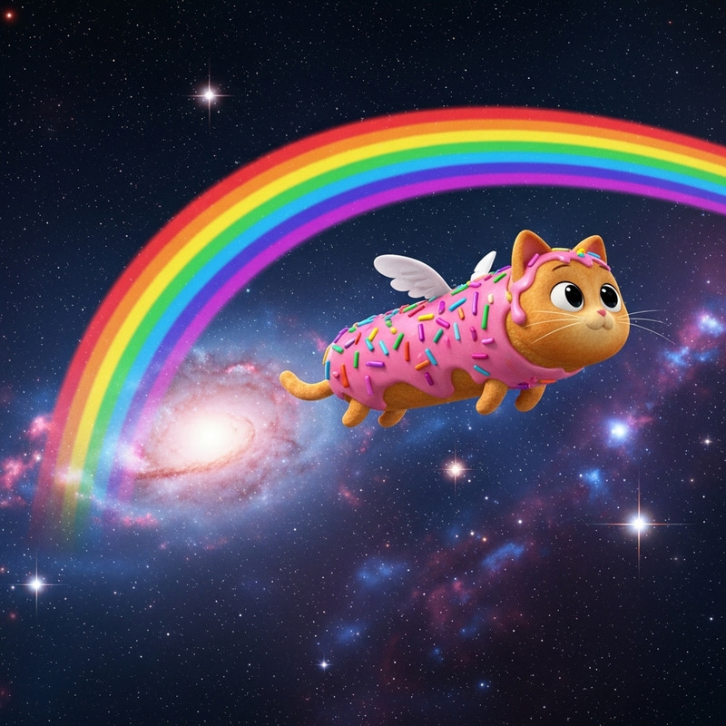 Nyan Cat - Flying Pink Pastry in Space