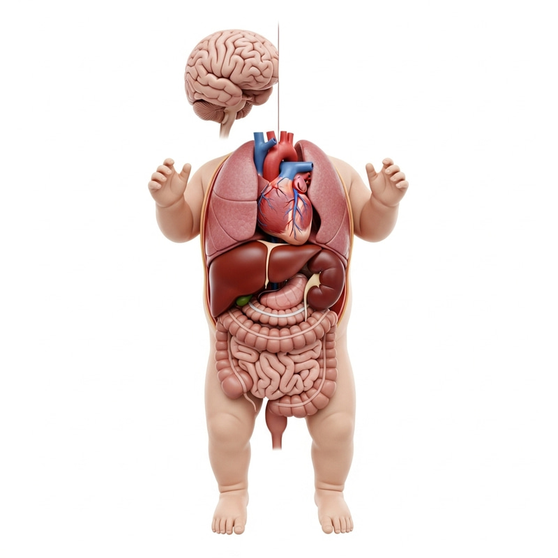 Preterm Neonate Organ System Illustration Preterm Neonate Organ System Illustration