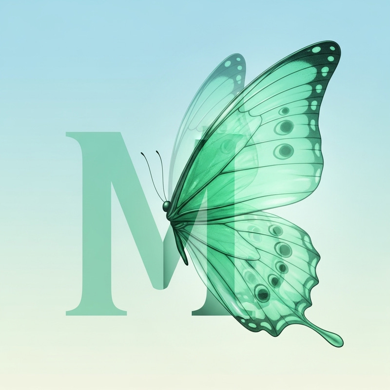 Unique Mint Green Butterfly M Design