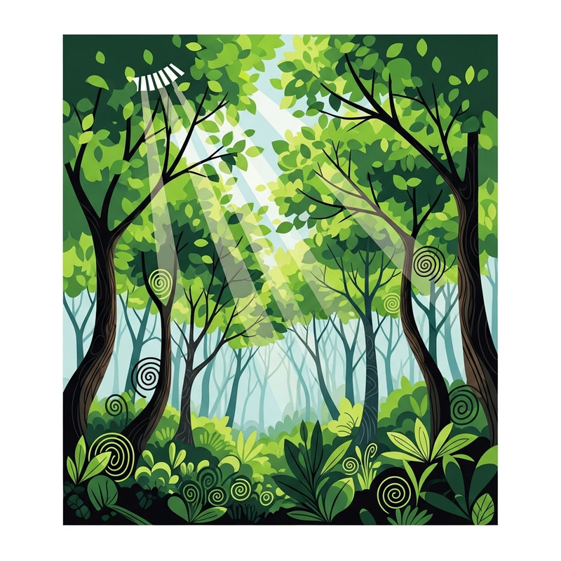 Lush Abstract Forest Art | Dynamic & Harmonious Lush Abstract Forest Art | Dynamic & Harmonious