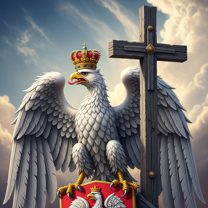 Polish Eagle with Crown and Cross | Majestic Symbol Polish Eagle with Crown and Cross | Majestic Symbol