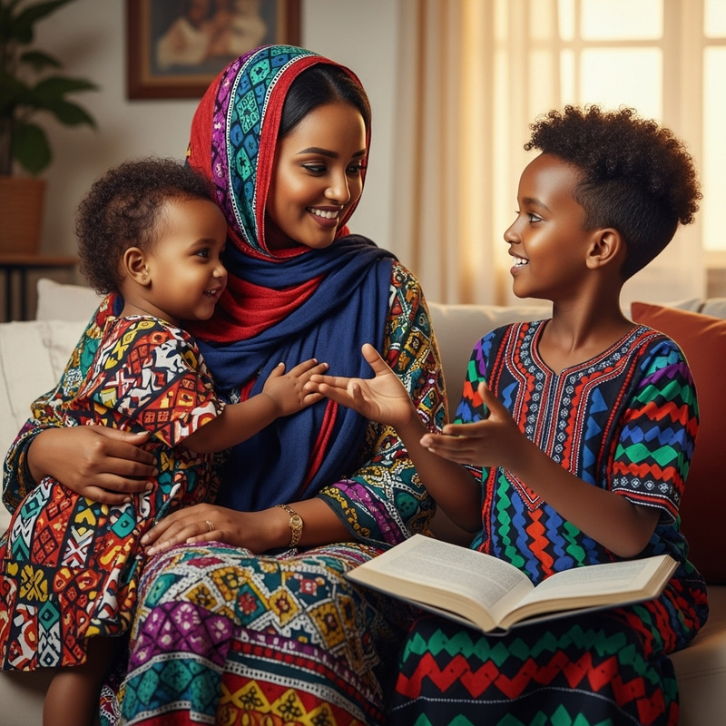 Somali Mother with Children | Traditional Family Bond Somali Mother with Children | Traditional Family Bond