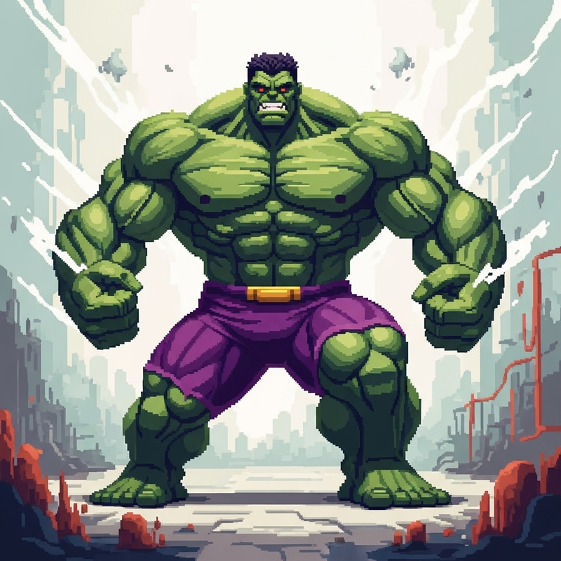 PS2 Hulk: Pixelated Low-Poly Artwork PS2 Hulk: Pixelated Low-Poly Artwork