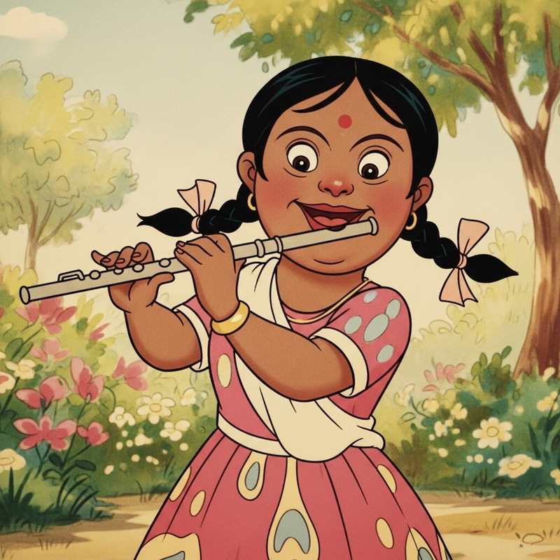 Happiness and Joy: Animated Flute Player in Disney Style Happiness and Joy: Animated Flute Player in Disney Style