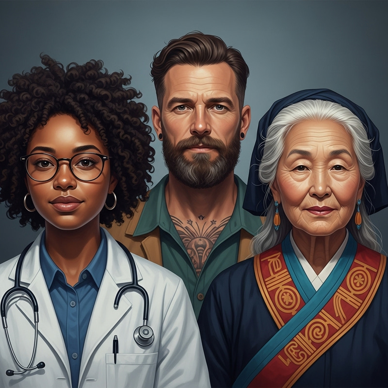 Diverse Human Portrait Painting | Cultural Unity Representation Diverse Human Portrait Painting | Cultural Unity Representation