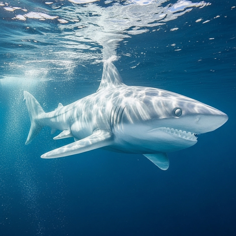 Ethereal Ice Shark in Frigid Depths | Tiburón Icep