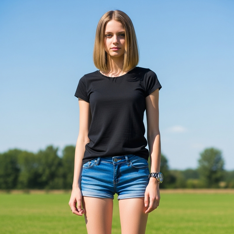 18-Year-Old Slim Caucasian Girl with Knee-Length Blonde Hair Outdoors 18-Year-Old Slim Caucasian Girl with Knee-Length Blonde Hair Outdoors