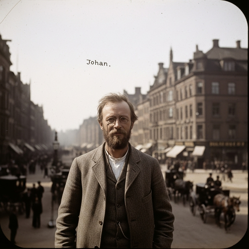 Late Photograph of Johan in Cityscape | Casually Dressed