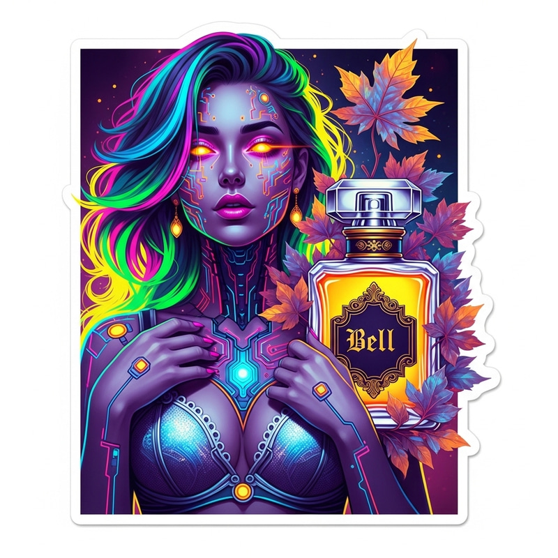 Hypnotic Siren: Cyberpunk Baroque Perfume Sticker Hypnotic Siren: Cyberpunk Baroque Perfume Sticker