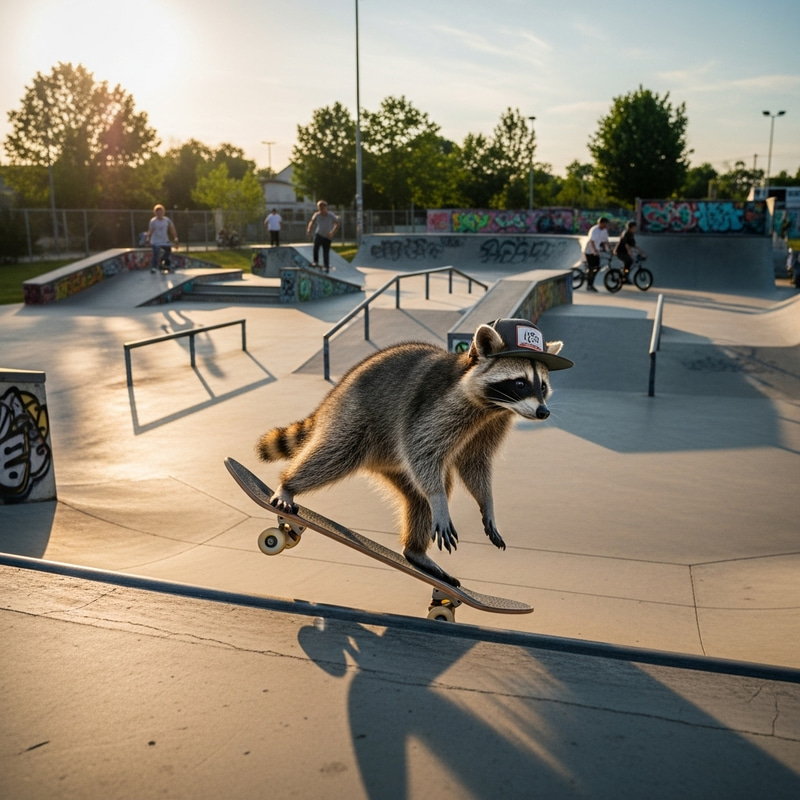 Raccoon Skating: Fun on Wheels Raccoon Skating: Fun on Wheels