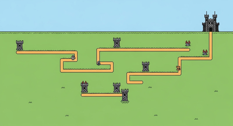 Pixelated Game Map Inspired by Classic Platforms Pixelated Game Map Inspired by Classic Platforms