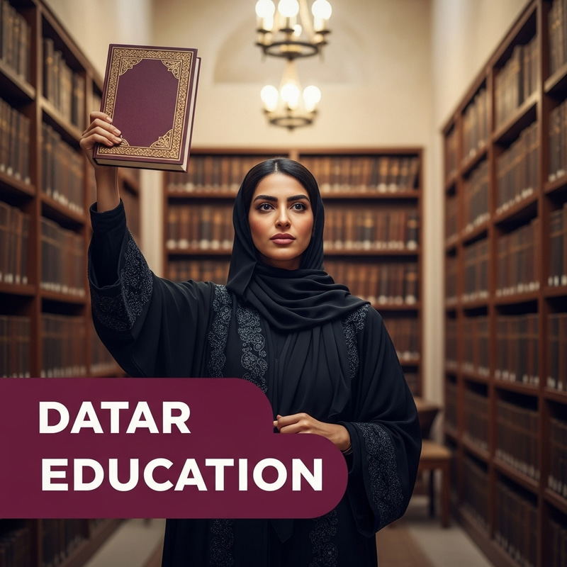 Qatari Woman Encouraging Education in Cultural Setting