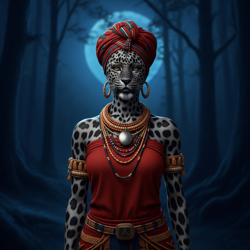 Black Leopard Woman - African Strong & Graceful Connection Black Leopard Woman - African Strong & Graceful Connection