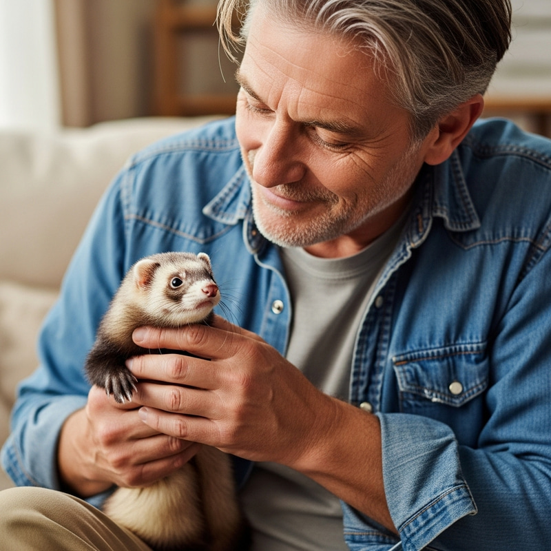 Witold Kielich with Ferret: Special Bond