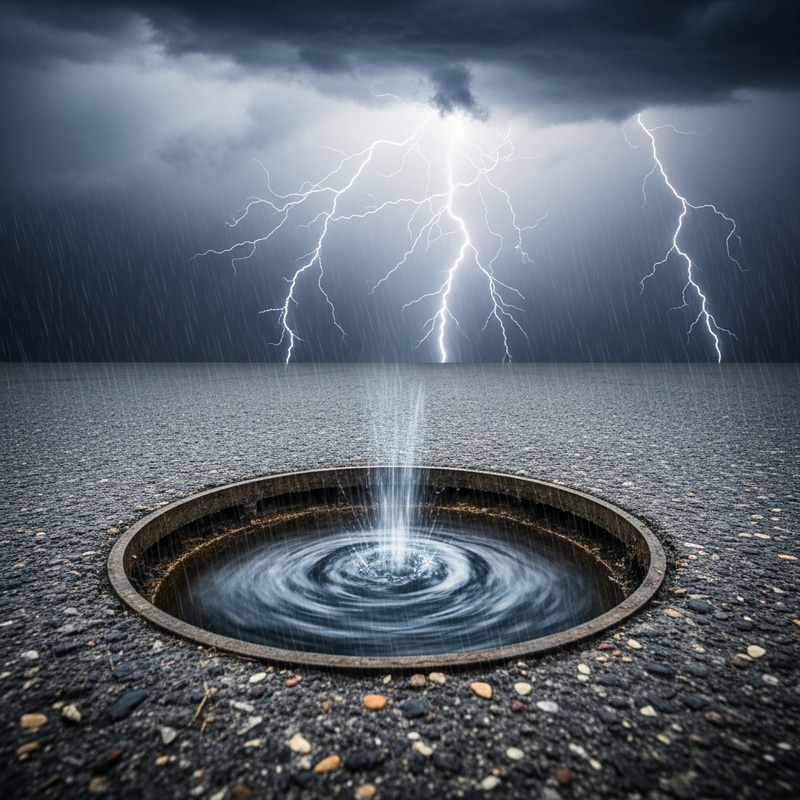 Abstract Storm Drain Art: Thunderstorm, Dark Sky Abstract Storm Drain Art: Thunderstorm, Dark Sky